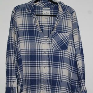 American Eagle Flannel - Blue and White Size L